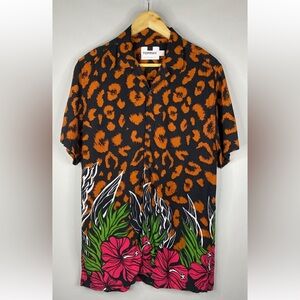 TOPMAN LEOPARD FLORAL SHIRT